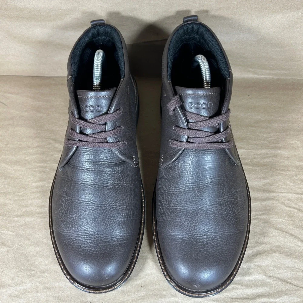 ECCO GORE-TEX Waterproof Chukka Boots Mens Size 9(42)-Brown Leather Ankle Boots